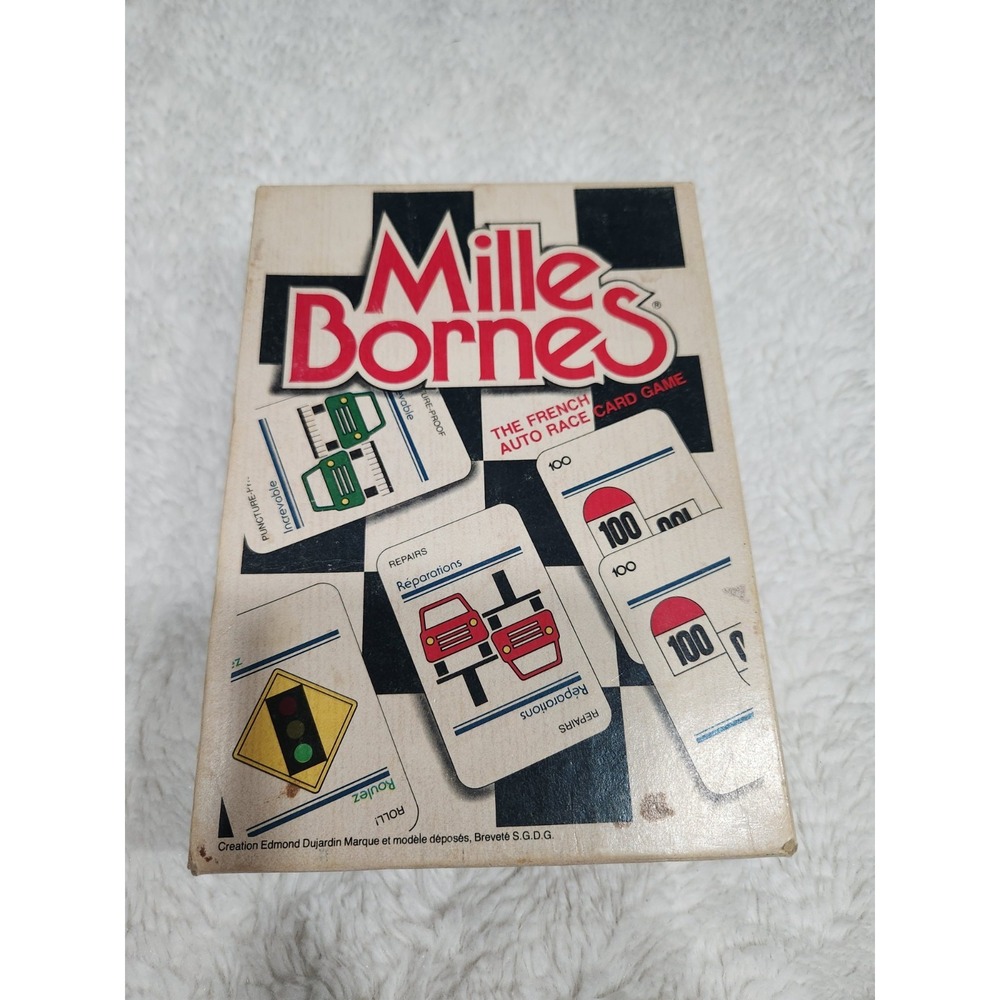 Mille Bornes Card Game French Auto Race 1982 Parker Bros - Complete